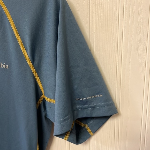 Columbia Omni Freeze Zero Short Sleeve Shirt Sweat Activated Cooling - Picture 2 of 7